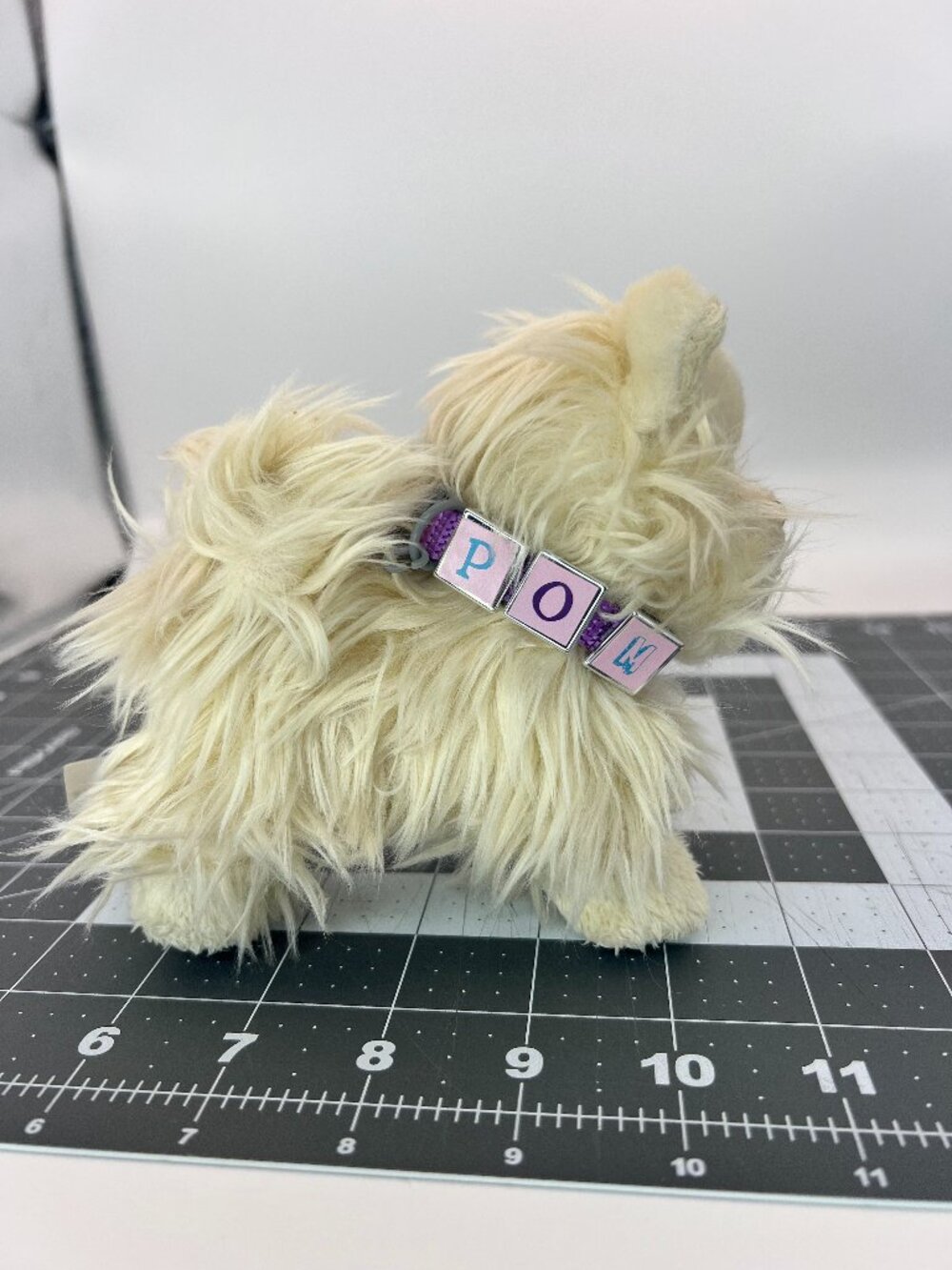 American Girl Pom Pom Pups Dog Plush White Pomeranian Puppy 2016 6 Inch Collar